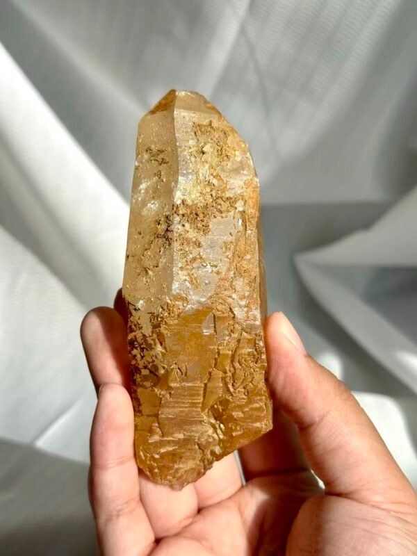 Golden Mineral-Skinned Himalayan Handheld Crystal 12K