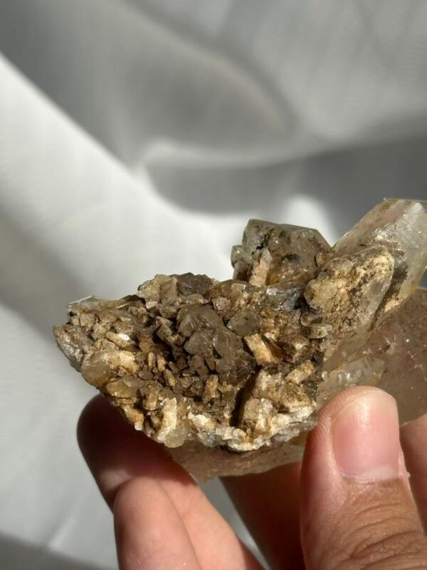 Tibetan Himalayan Crystal with Calcite Symbiosis  11N