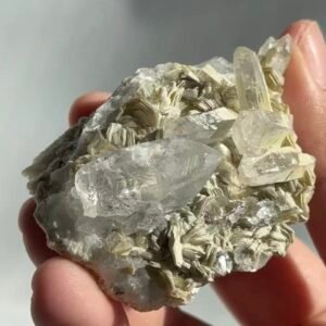Himalayan Crystal Cluster with Silver Mica & Albite 16M