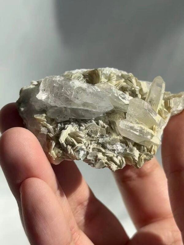 Himalayan Crystal Cluster with Silver Mica & Albite 16M
