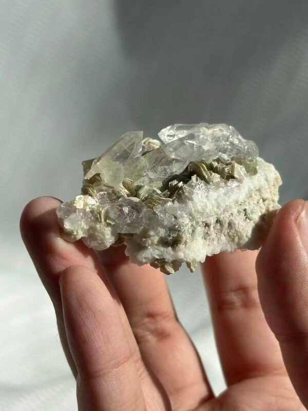 Himalayan Crystal Cluster with Silver Mica & Albite 16M