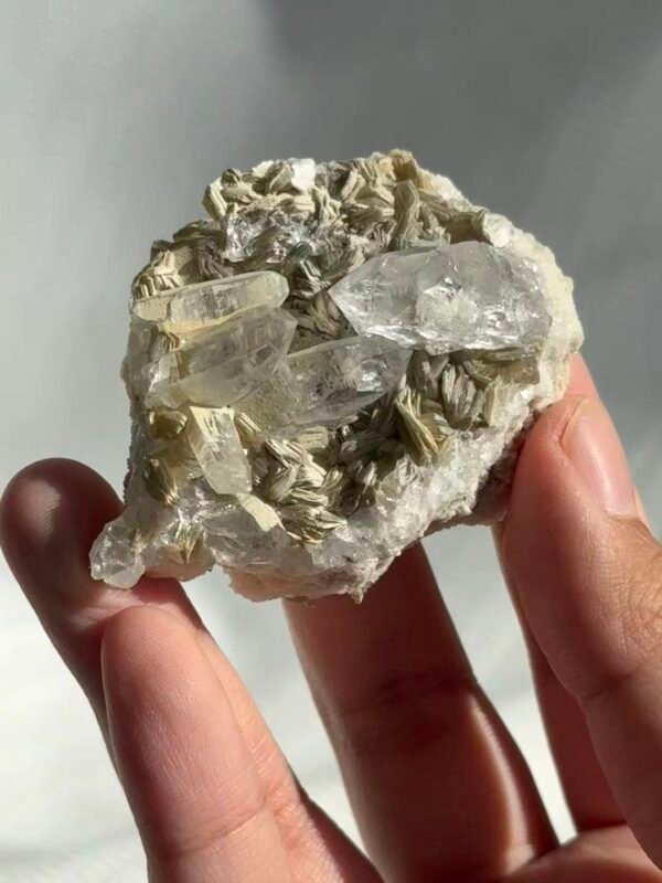 Himalayan Crystal Cluster with Silver Mica & Albite 16M