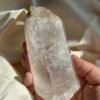 A04  Pakistan Himalayan Quartz Big Palm Stone | Dreamy Ice Flakes & Rainbow Inclusions